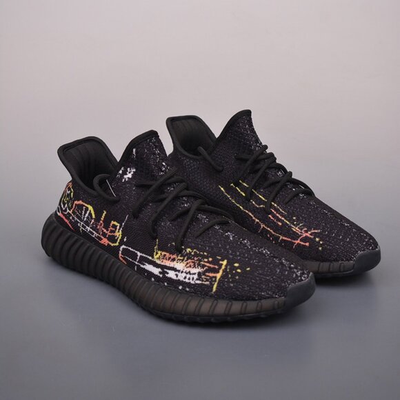 Yeezy 350 V2 Black Graffiti Sneakers - Picture 1 of 9
